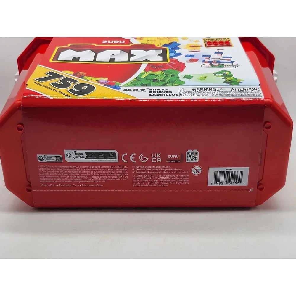 Zuru Max Bricks 759 Pieces Building Blocks‎ Red Storage Box Set